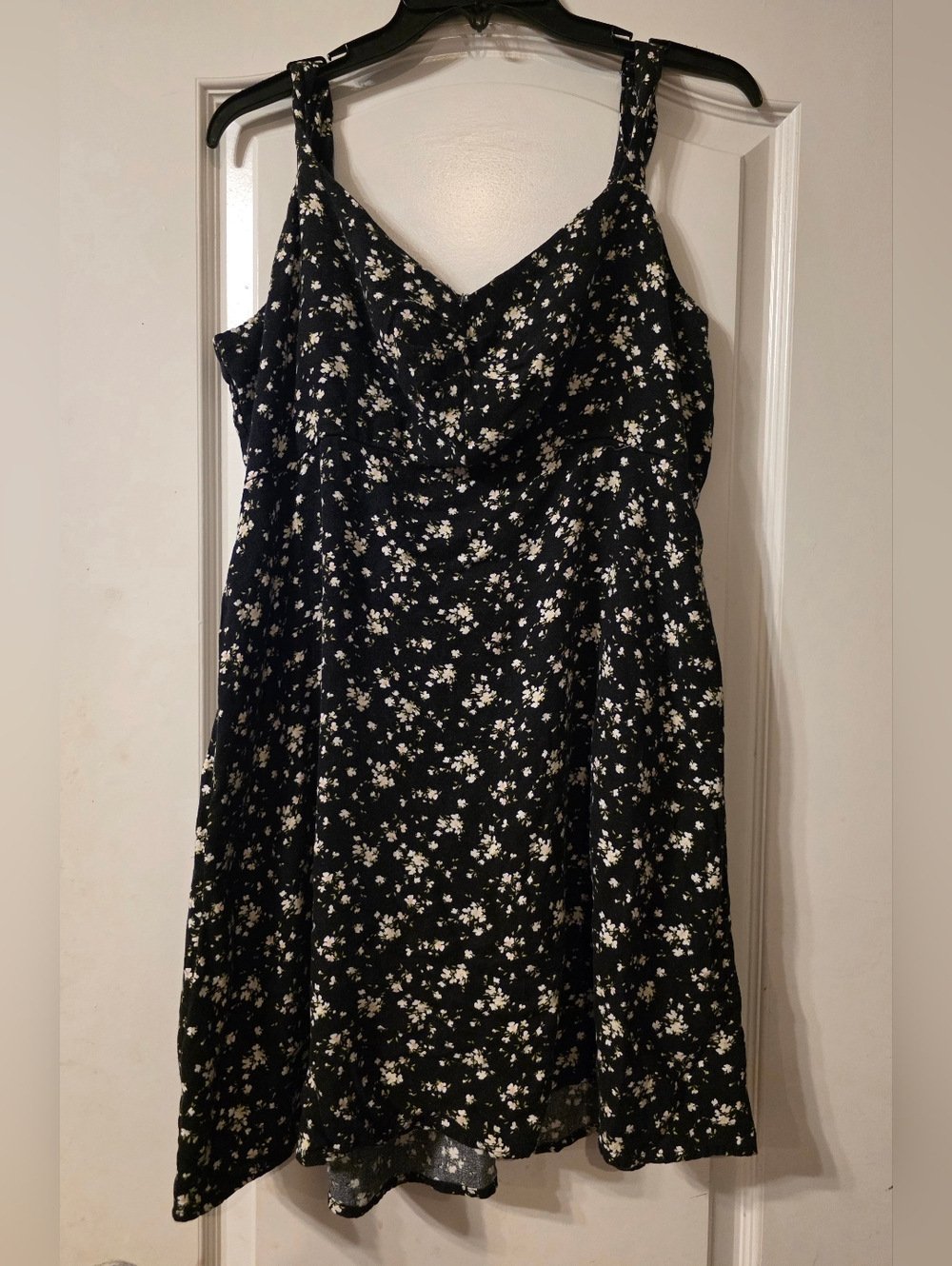Old Navy Black Mini Dress with White Floral Print